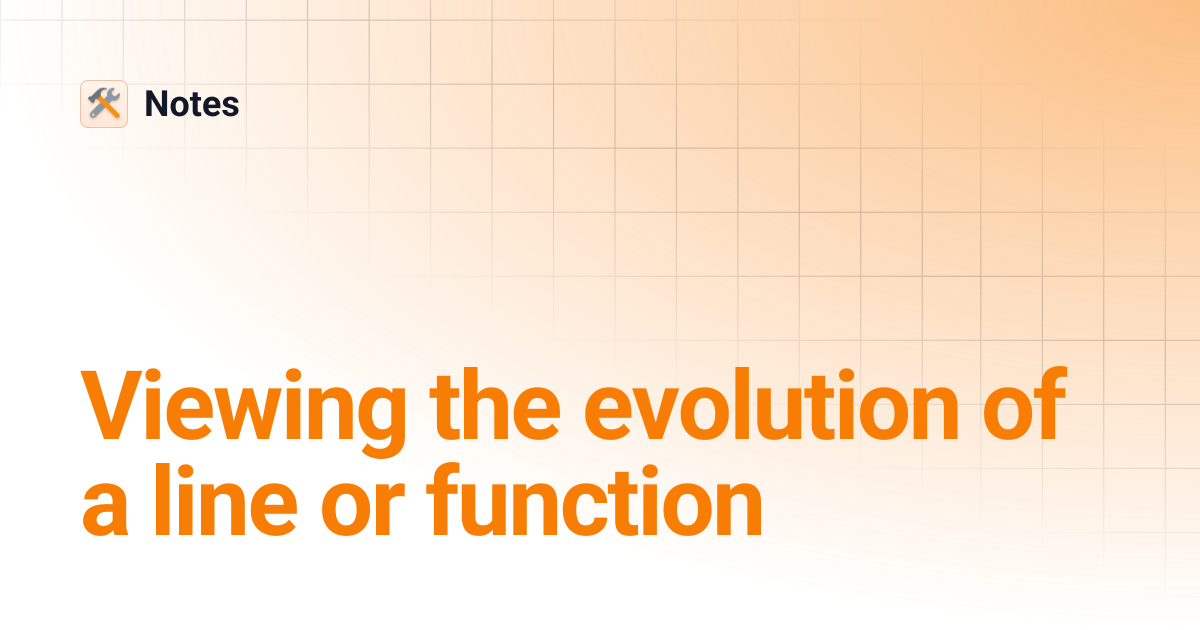 Viewing the evolution of a line or function | Notes